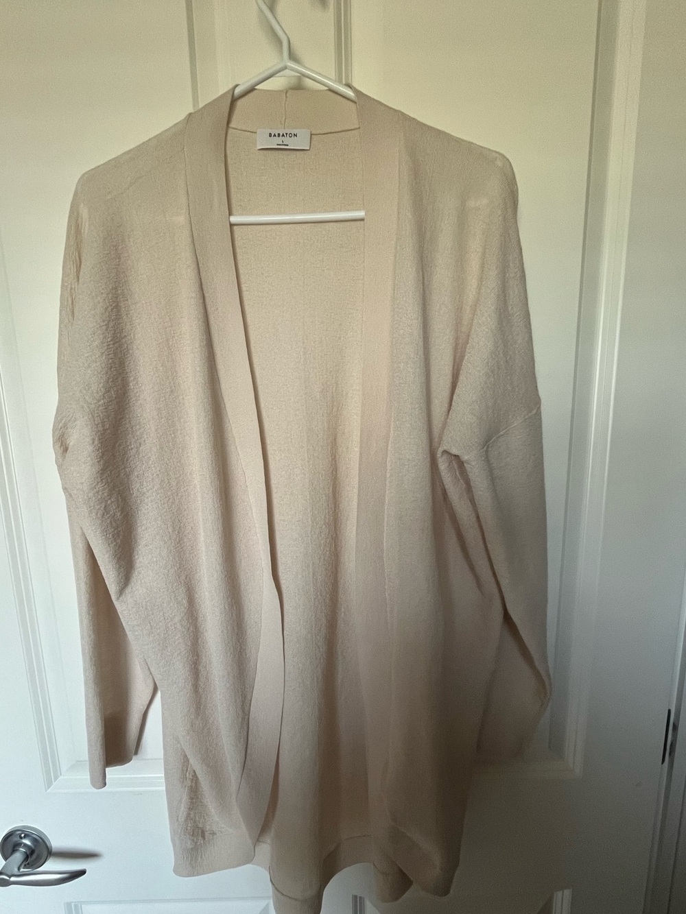 Babaton Open-Front Cardigan in Light Cream